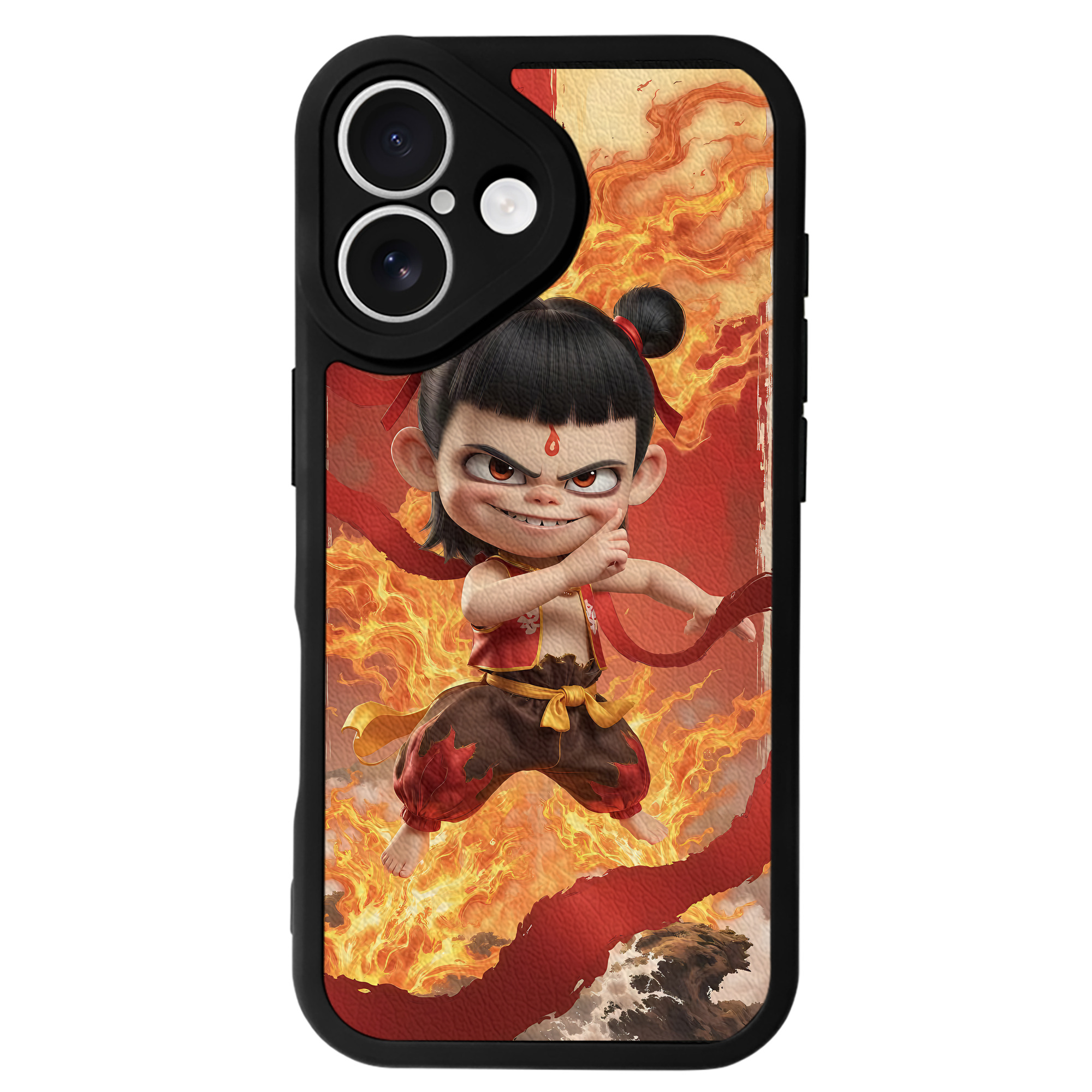 （画像用） Ne Zha 2 ナタ 魔童の大暴れ 【iPhone 16シリーズ対応】シリコンスマホケース（レザー調） 材質：シリコン